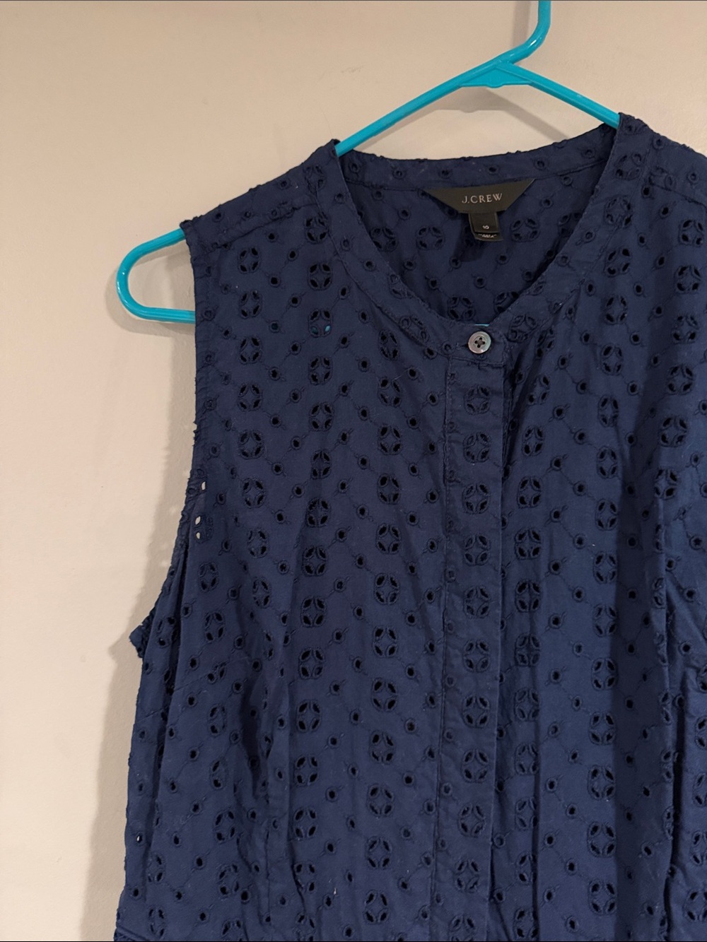 J. Crew Navy Eyelet Sleeveless Camisole